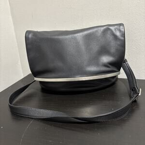 OLBRISH Nappa Leather Purse Black Snap Close Crossbody Made in Germany Wandelbar